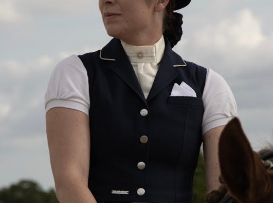 Ladies Single-Breasted Navy Waistcoat