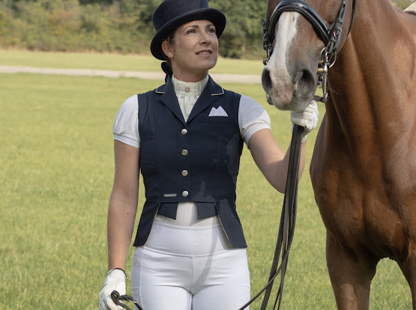 Ladies Single-Breasted Navy Waistcoat
