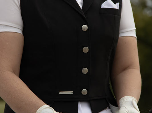 Ladies Single-Breasted Black Waistcoat